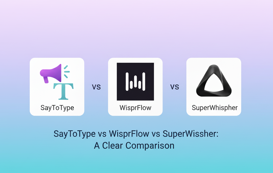 SayToType vs WisprFlow vs SuperWhisper: A Clear Comparison